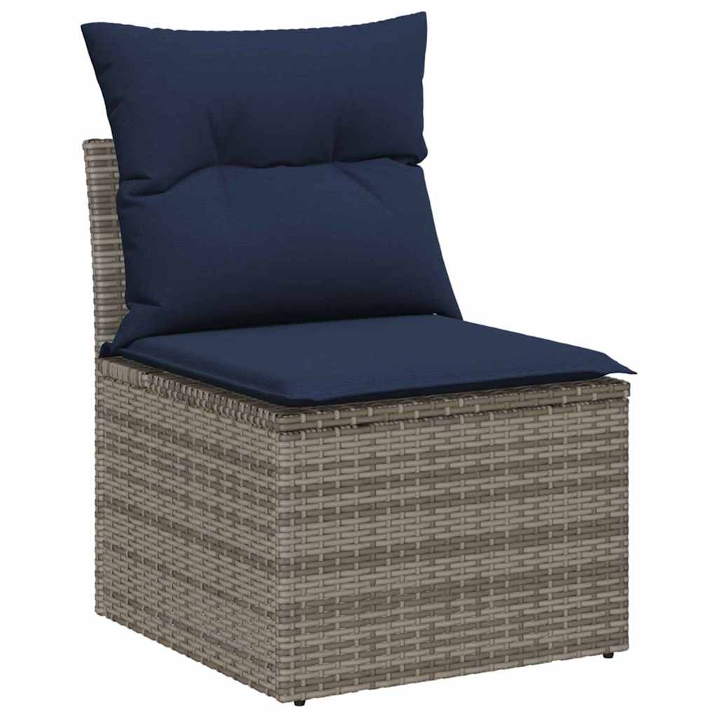 Garten Essgruppe mit Kissen 7 pcs Grau und Marineblau