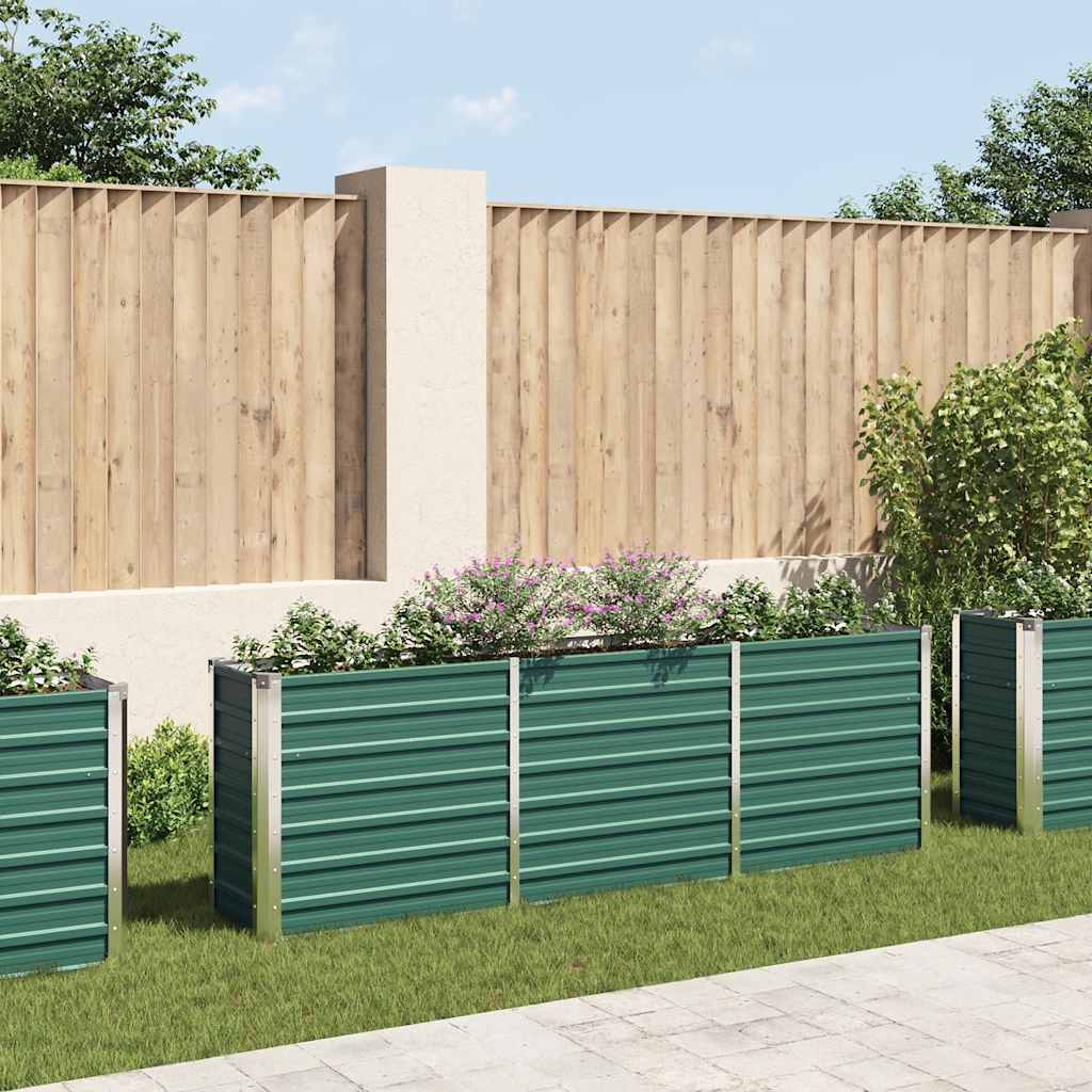 Garten-Hochbeet Verzinkter Stahl 240x80x77 cm Grün