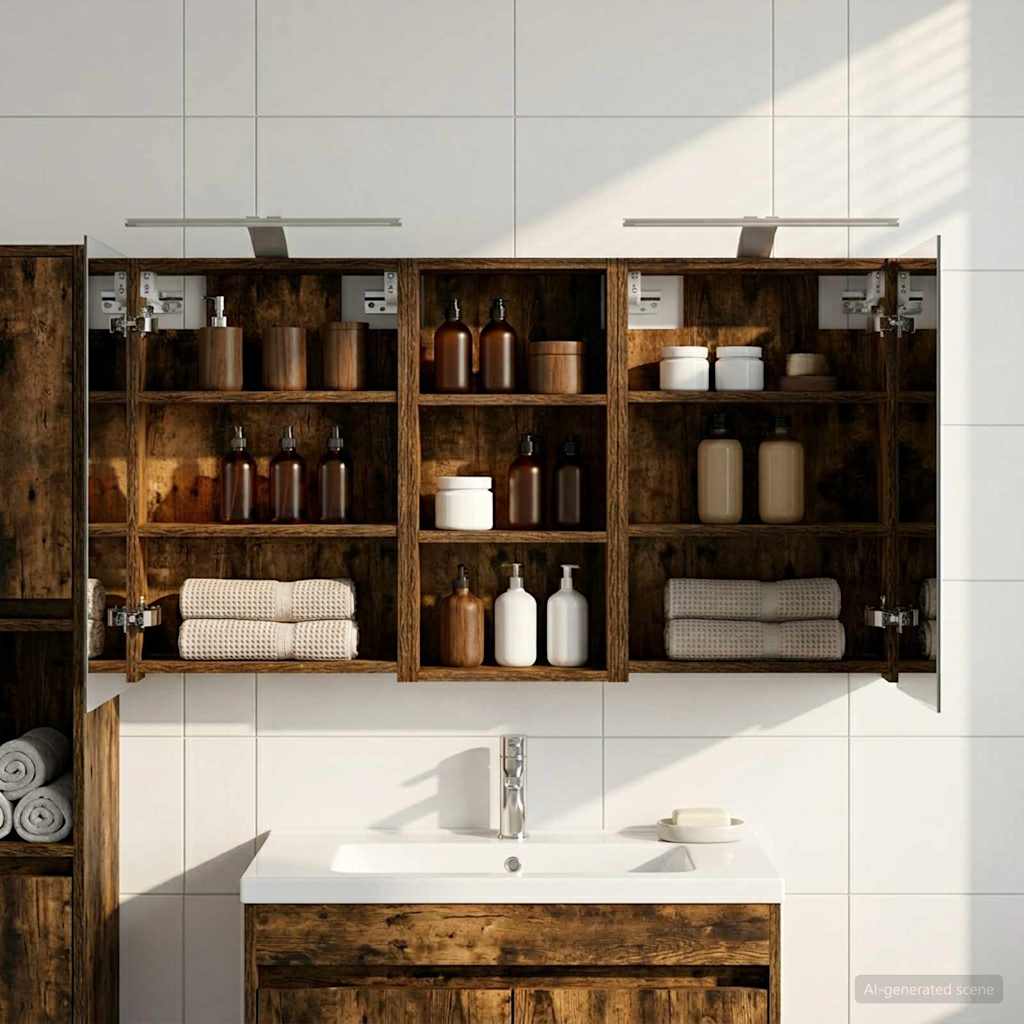 Badezimmerschrank-Set 3 pcs 80 x 10,5 x 50 cm Holzwerkstoff
