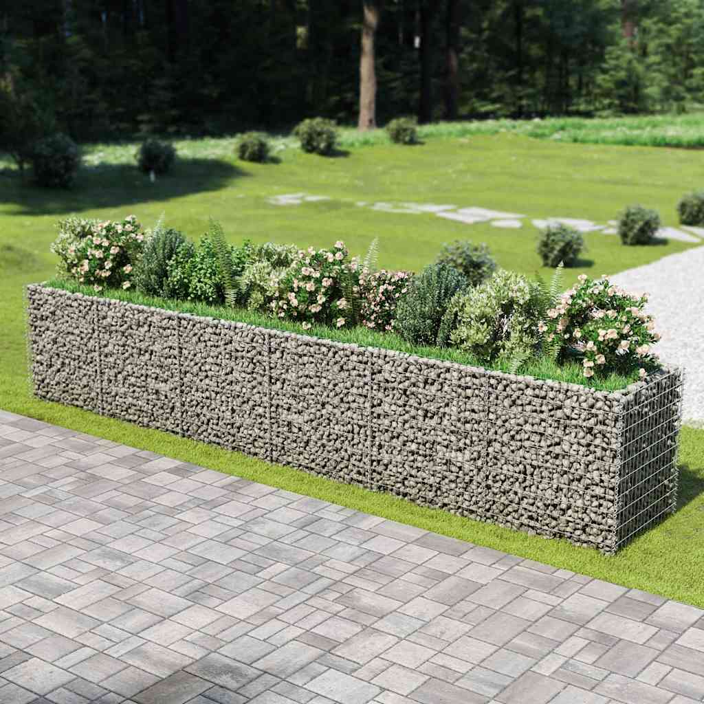 Gabionen-Hochbeet Verzinkter Stahl 450×90×100 cm
