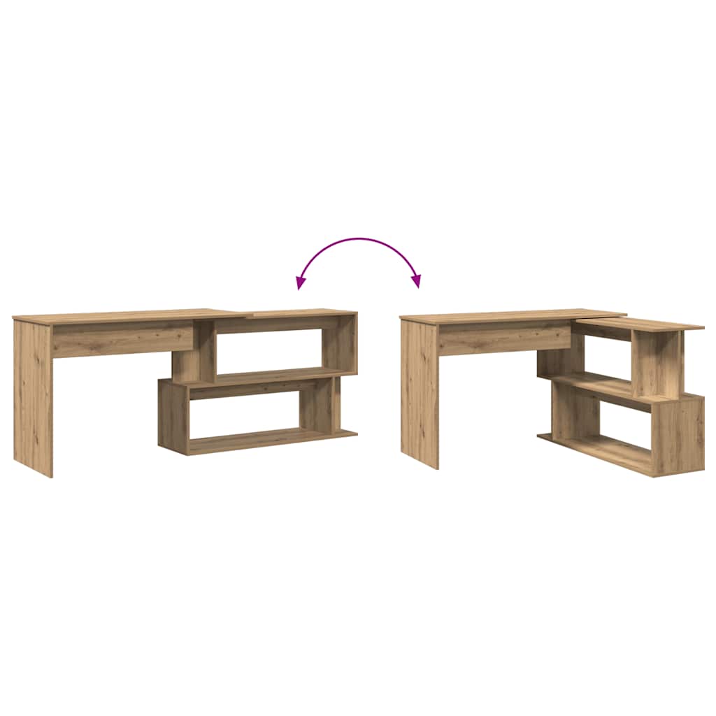 Eckschreibtisch Weiß 200x50x76 cm Holzwerkstoff