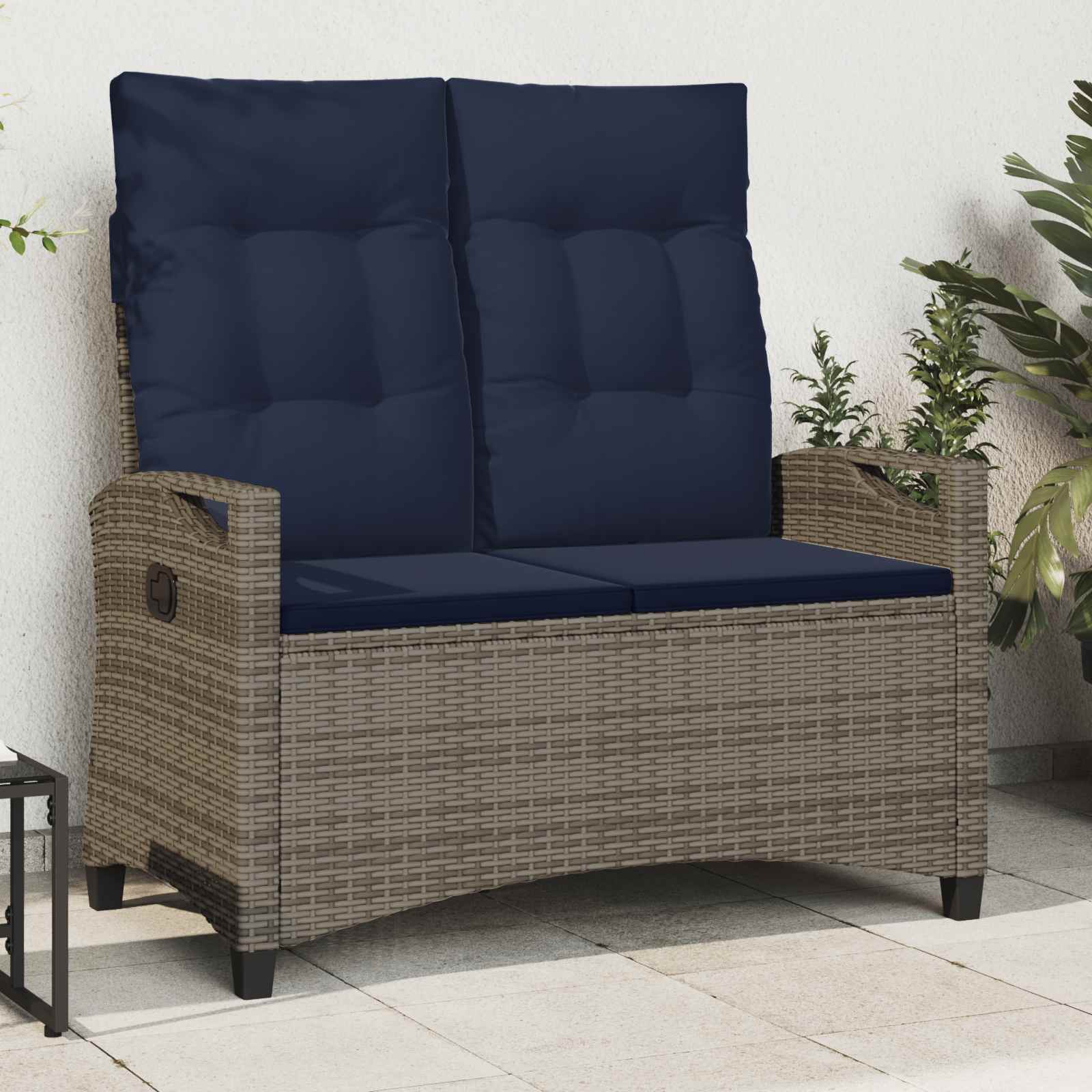 Gartenbank Schwarz 105 x 60 x 112 cm Stahl und Polyester