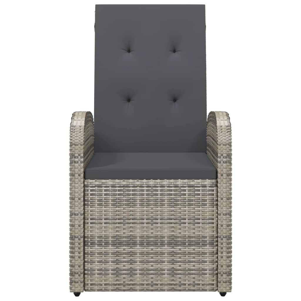 Garten-Liegestühle 2 Stk. mit Auflagen Poly Rattan Schwarz