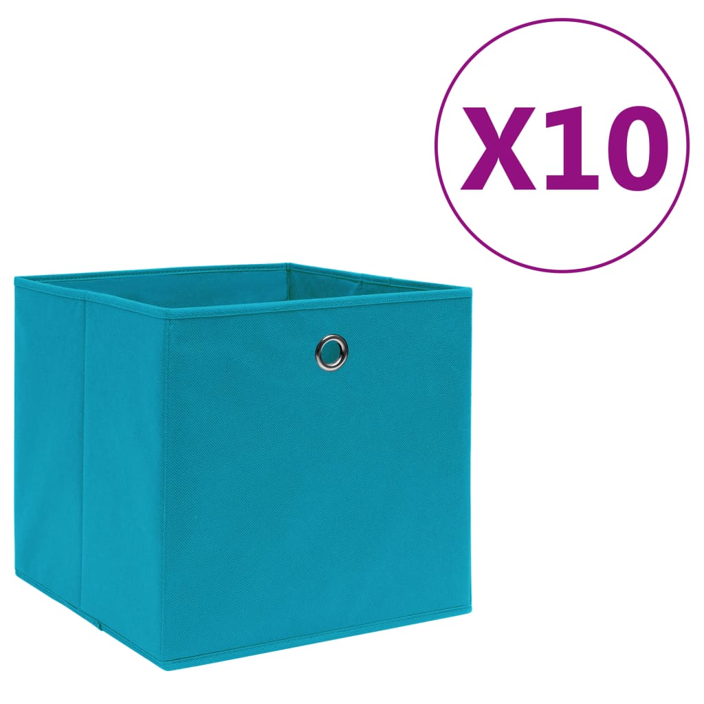 Aufbewahrungsboxen mit Deckeln 10 Stk. 28x28x28 cm Schwarz