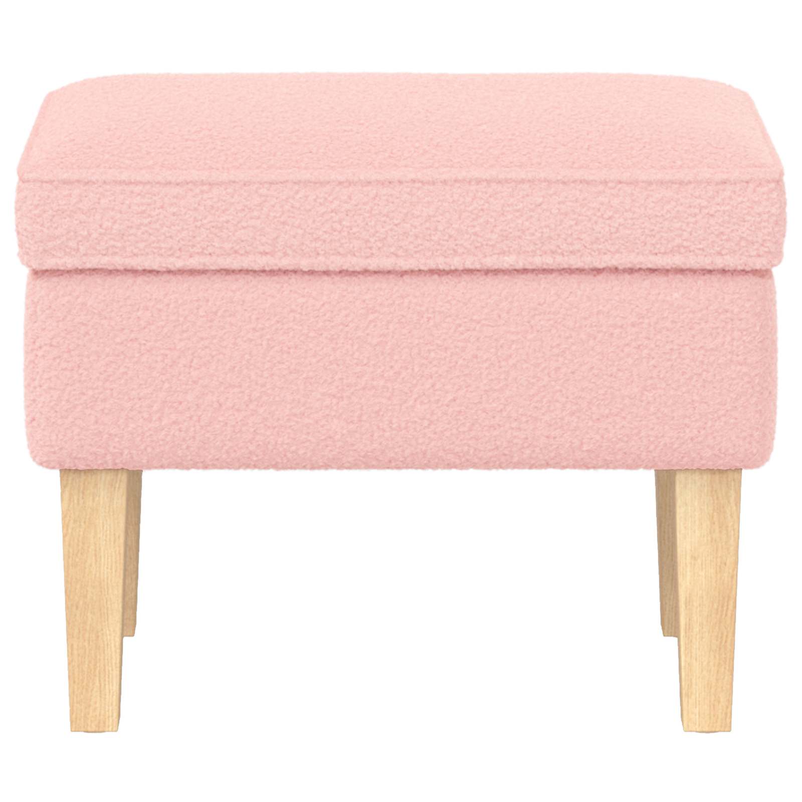 Hocker Creme 55 x 35 x 41 cm Bouclé