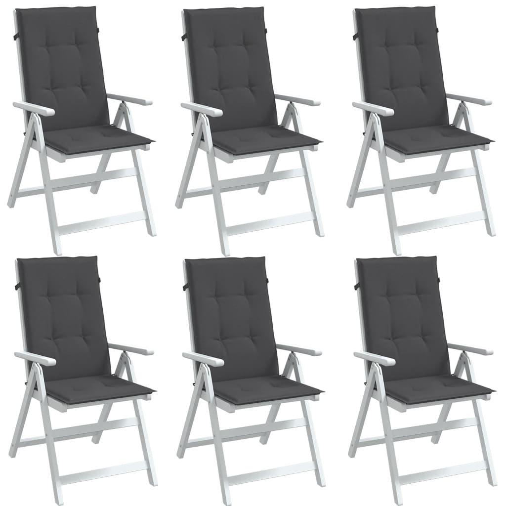 Hochlehner-Auflagen 2 Stk. Melange Anthrazit 120x50x7cm Stoff