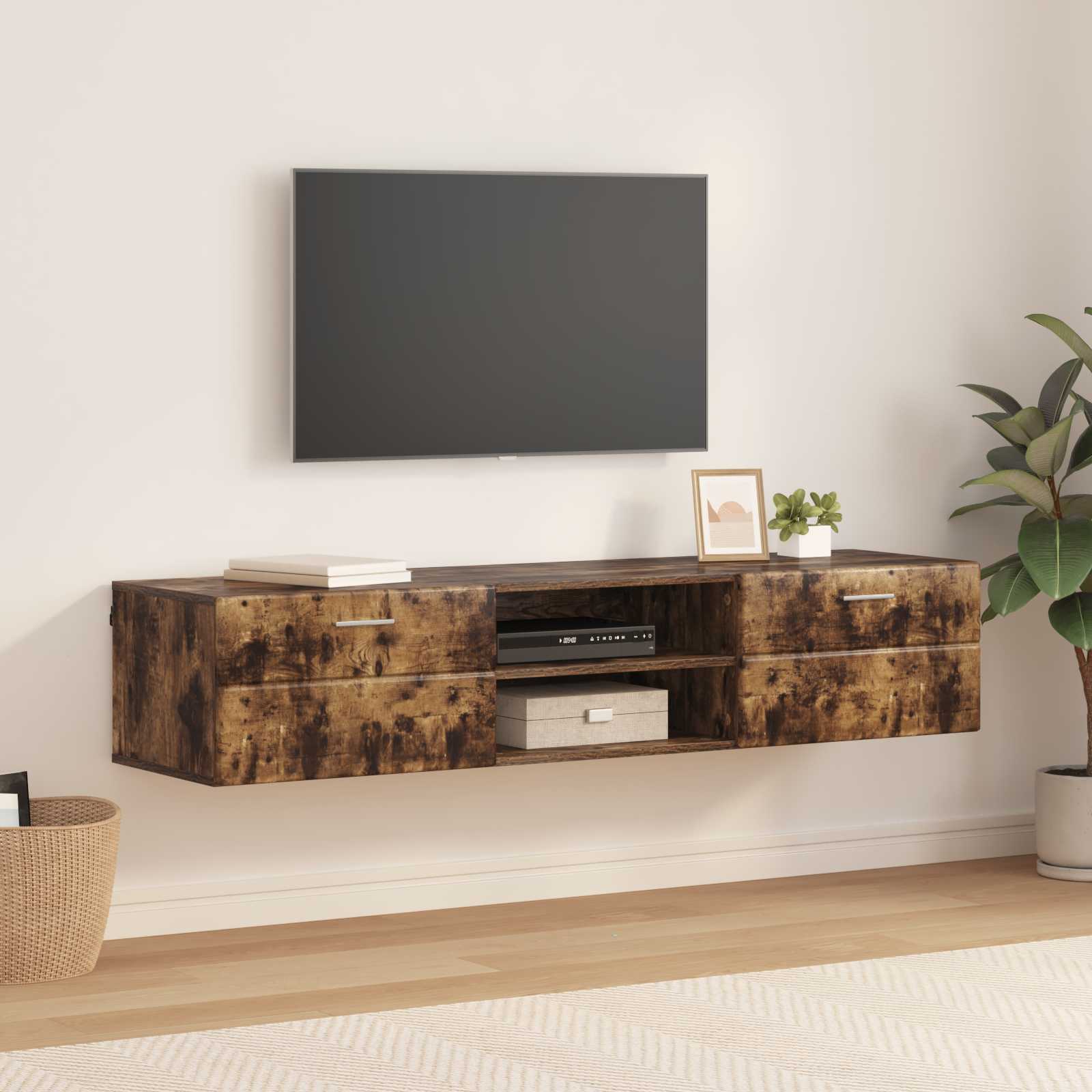 Highboard mit Regal FLORIN Weiß 60 x 35 x 182 cm Holzwerkstoff