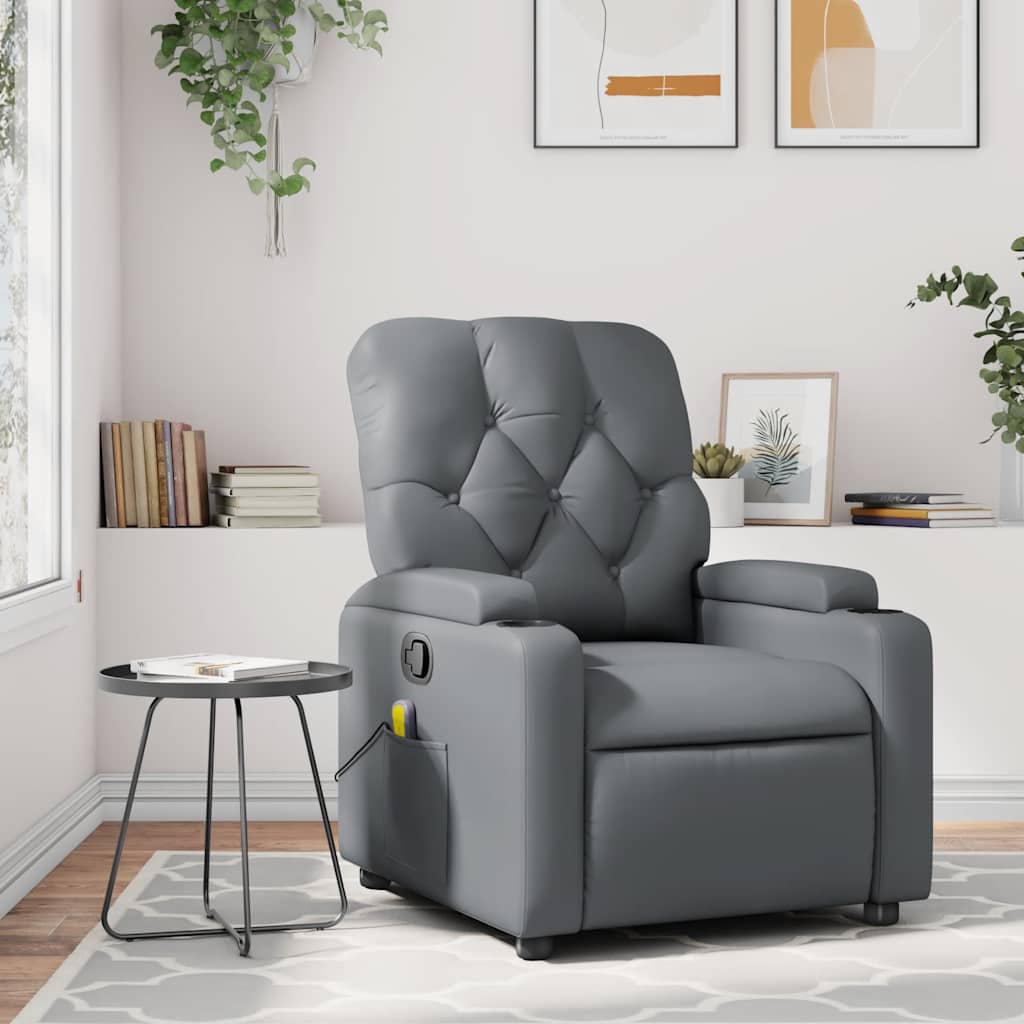 Massage-Relaxsessel, Kunstleder, Schwarz