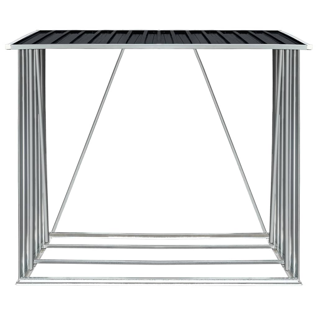 Brennholzlager Verzinkter Stahl 163 x 83 x 154 cm Grau