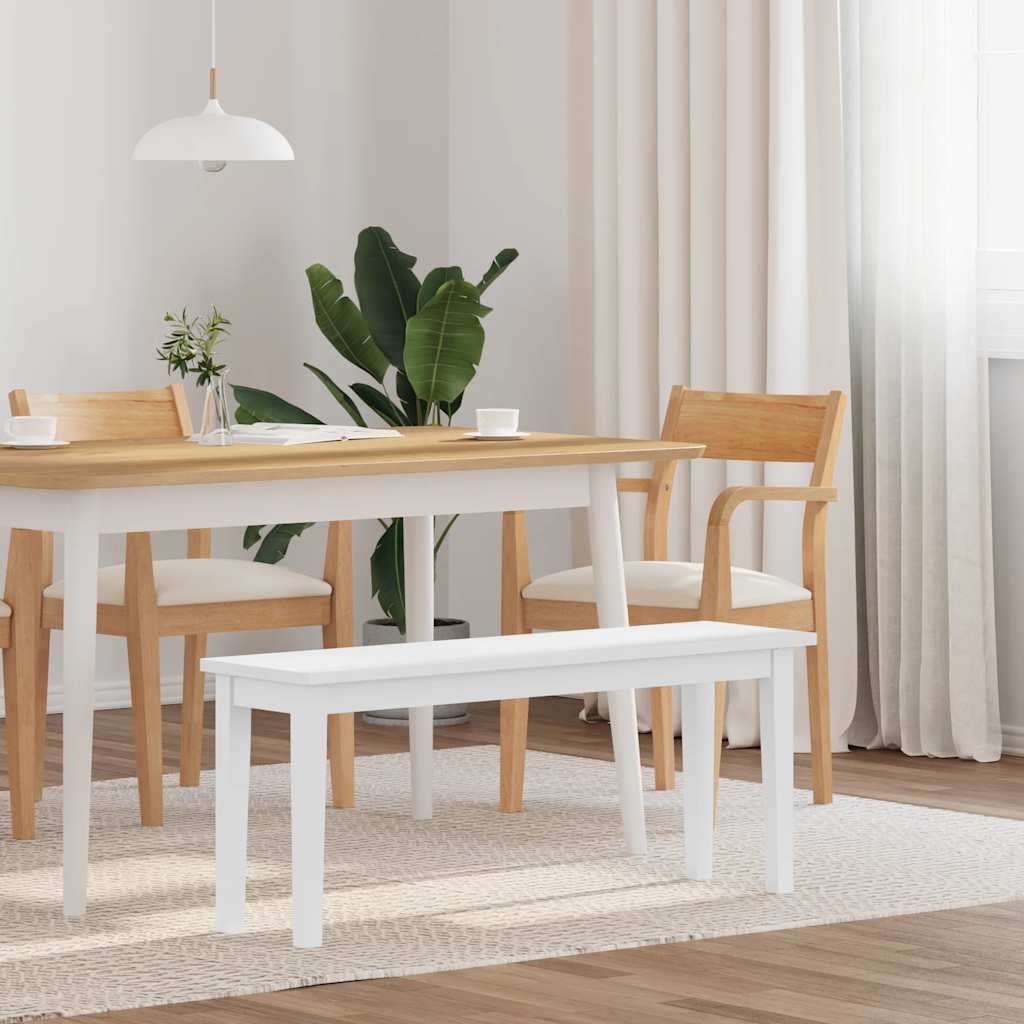 Bank 110 cm Braun Massivholz Gummibaum