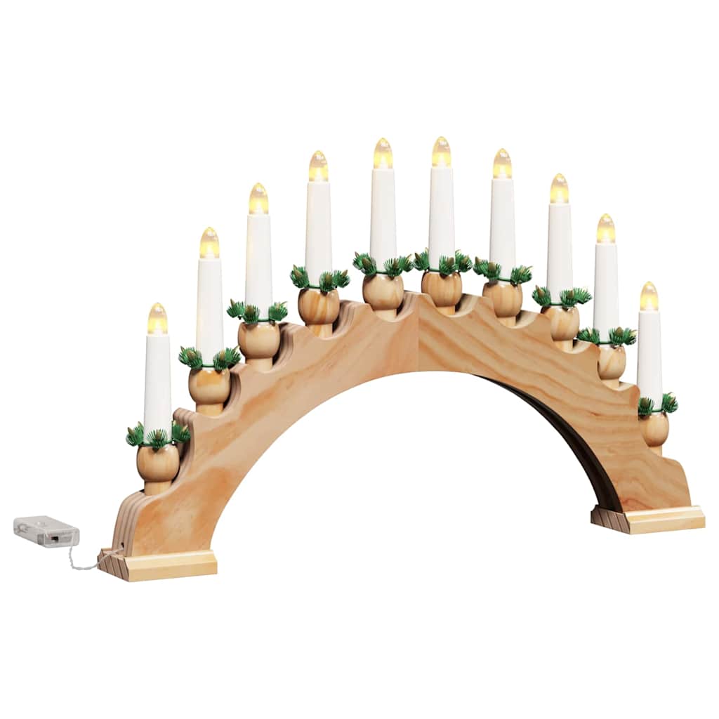 Weihnachtskerzenbogen mit 10 LED Kerzen Braun 47 x 5 x 29 cm