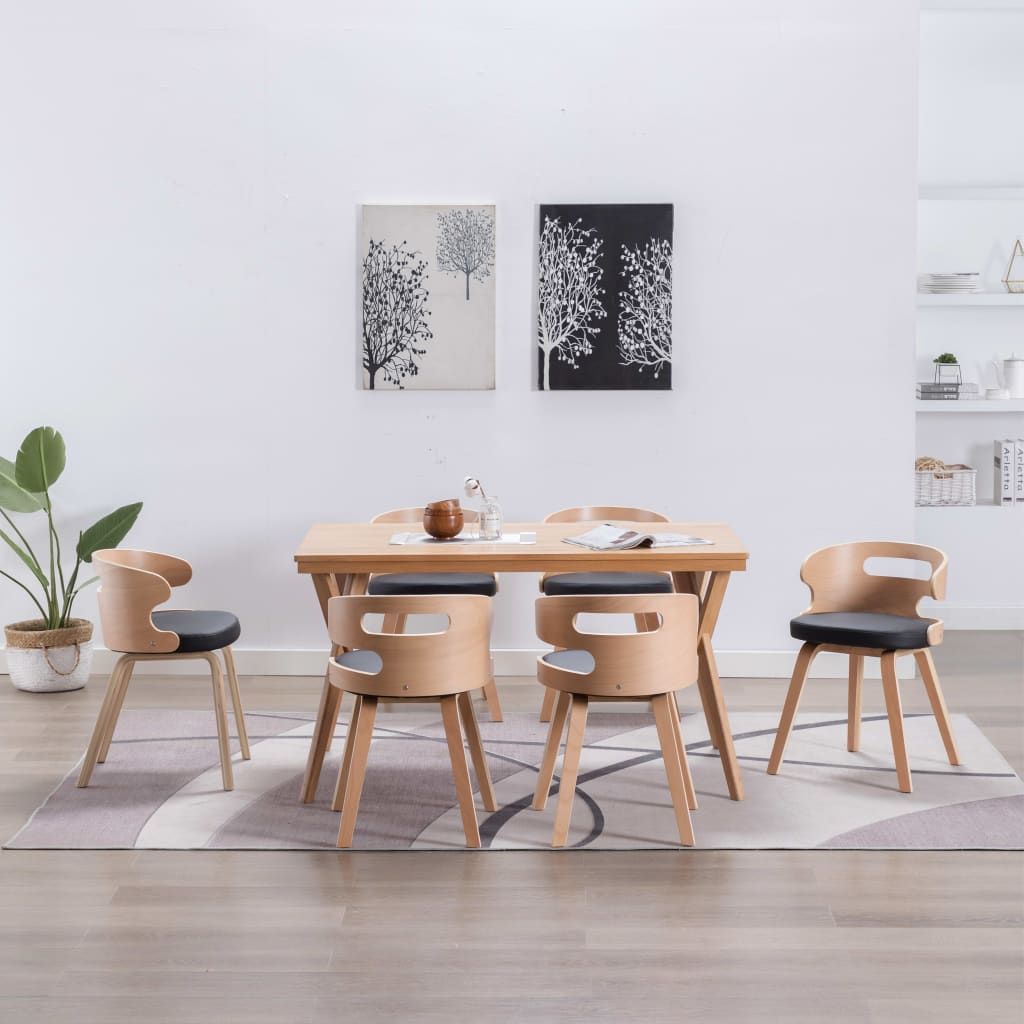 Esszimmerstühle 4 Stk. Braun Bugholz und Kunstleder
