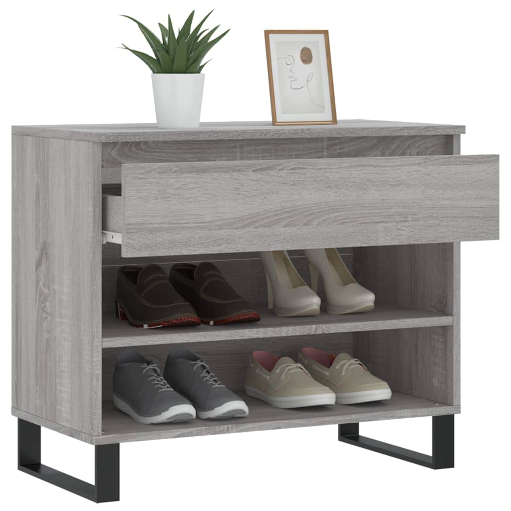 Schuhregal Hochglanz-Weiß 70x36x60 cm Holzwerkstoff