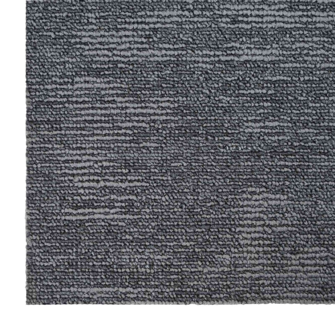 Teppichfliese Hellgrau mit Streifen 50 x 50 cm 4 pcs