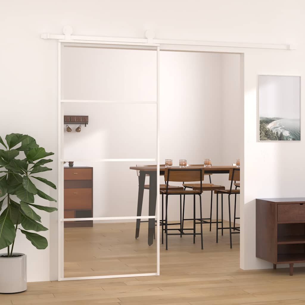 Schiebetür Aluminium und ESG Glas 90x205 cm Schwarz