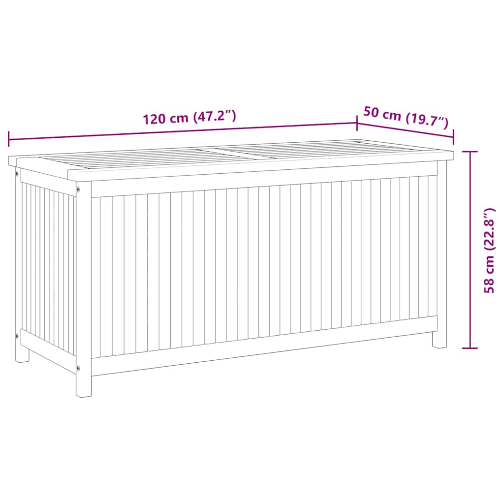 Gartenbox 60x50x58 cm Massivholz Teak