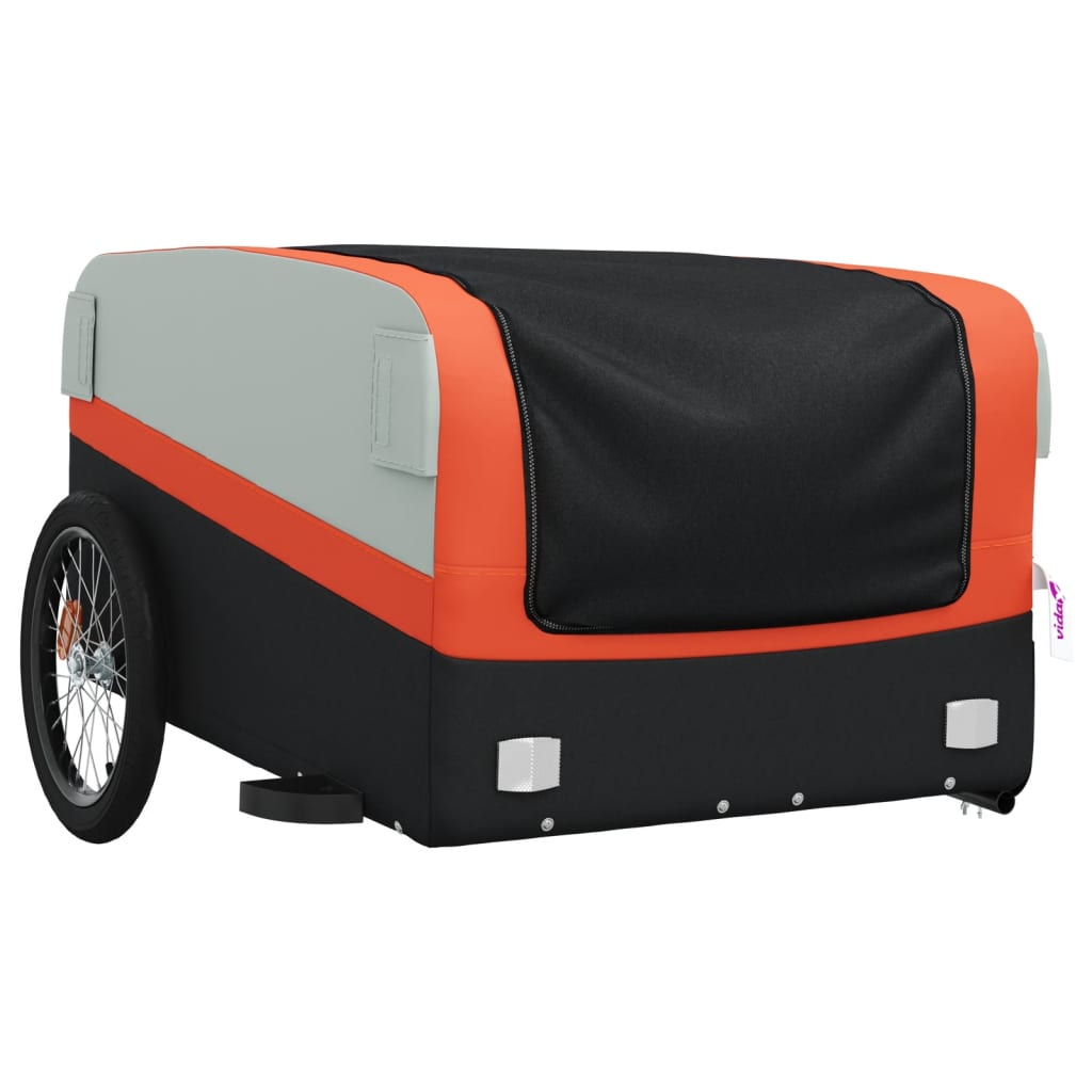 Fahrradanhänger Schwarz und Rot 30 kg Eisen