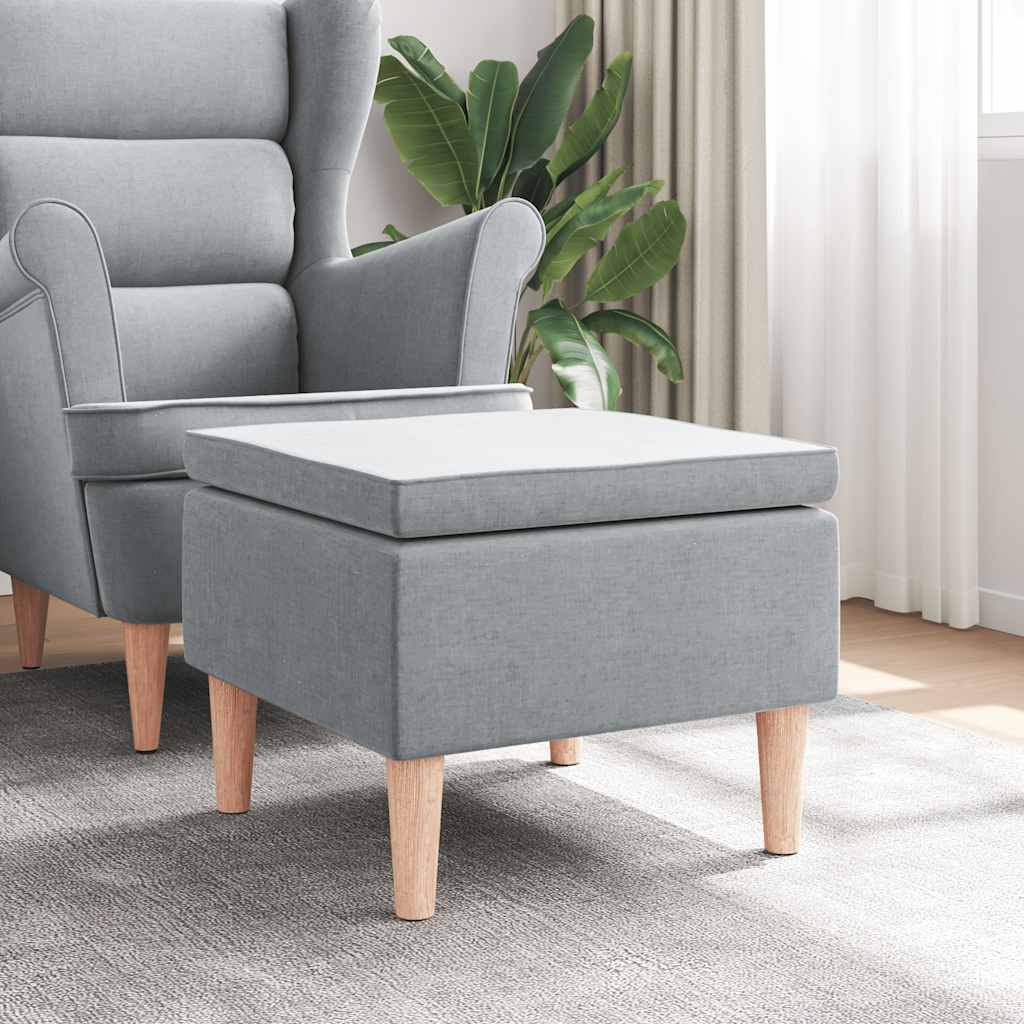 Hocker mit Holzbeinen Schwarz Stoff