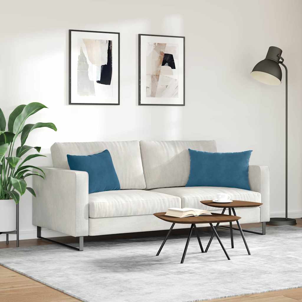 Sofakissen 2 Stück Blau 50 x 30 cm Cordstoff