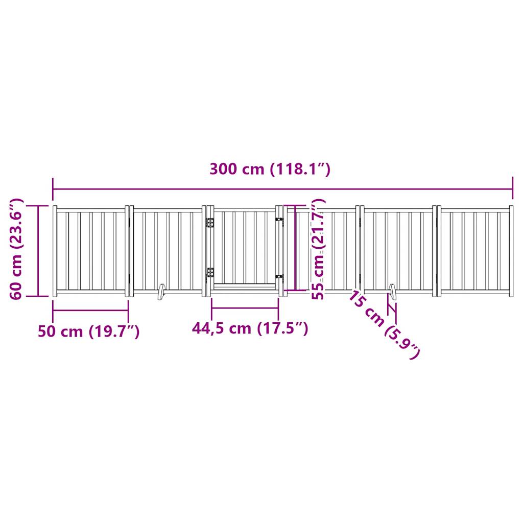 3-tlg. Hundetor Faltbar 150 cm Massivholz Tanne