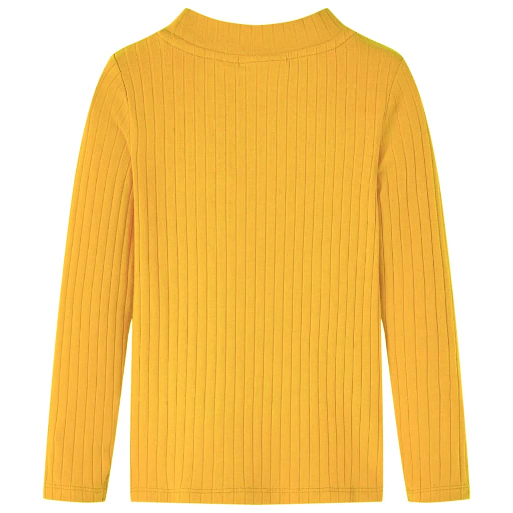 Kinder-Langarmshirt Rippstrick Knallrosa 116