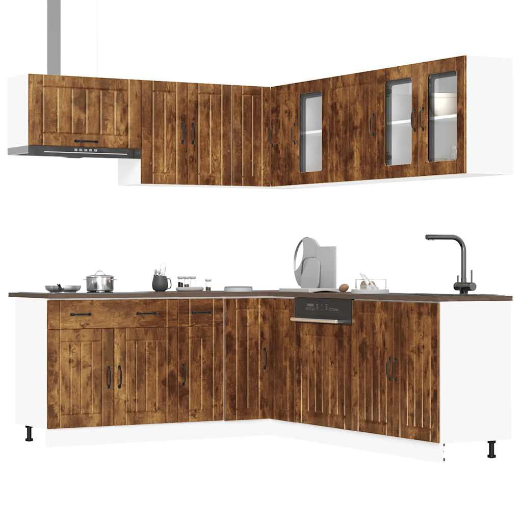 11-tlg. Küchenschrank-Set Lucca Weiß Holzwerkstoff