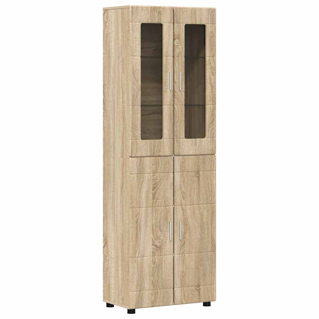 Highboard mit Regal FLORIN Weiß 60 x 35 x 182 cm Holzwerkstoff