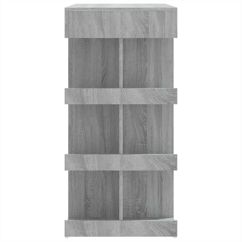 Bartisch mit Regal Weiß 100x50x101,5 cm Holzwerkstoff