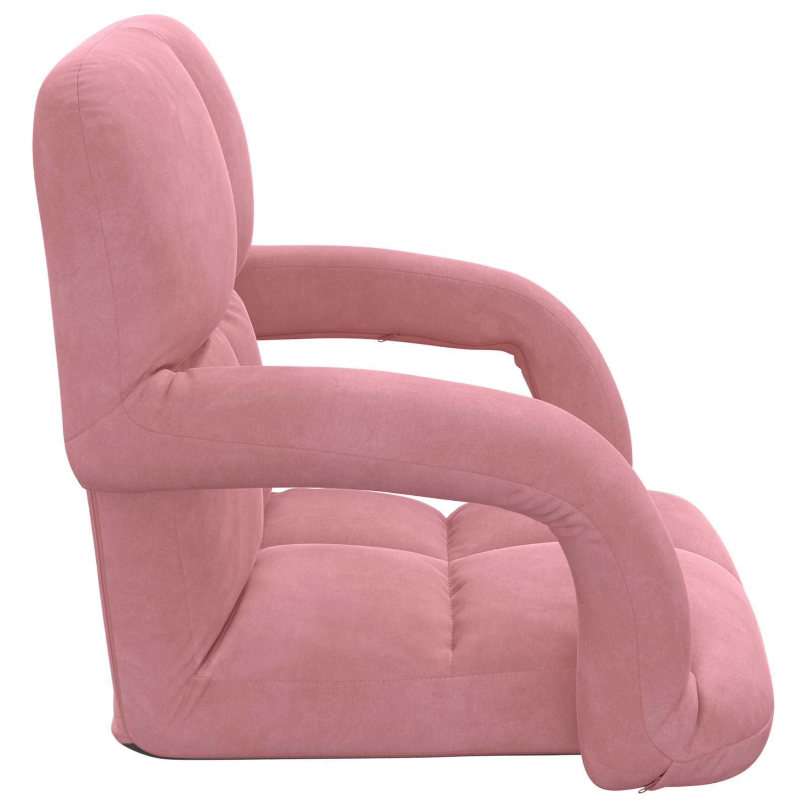 Verstellbarer Fußsessel Hellgrau Samt