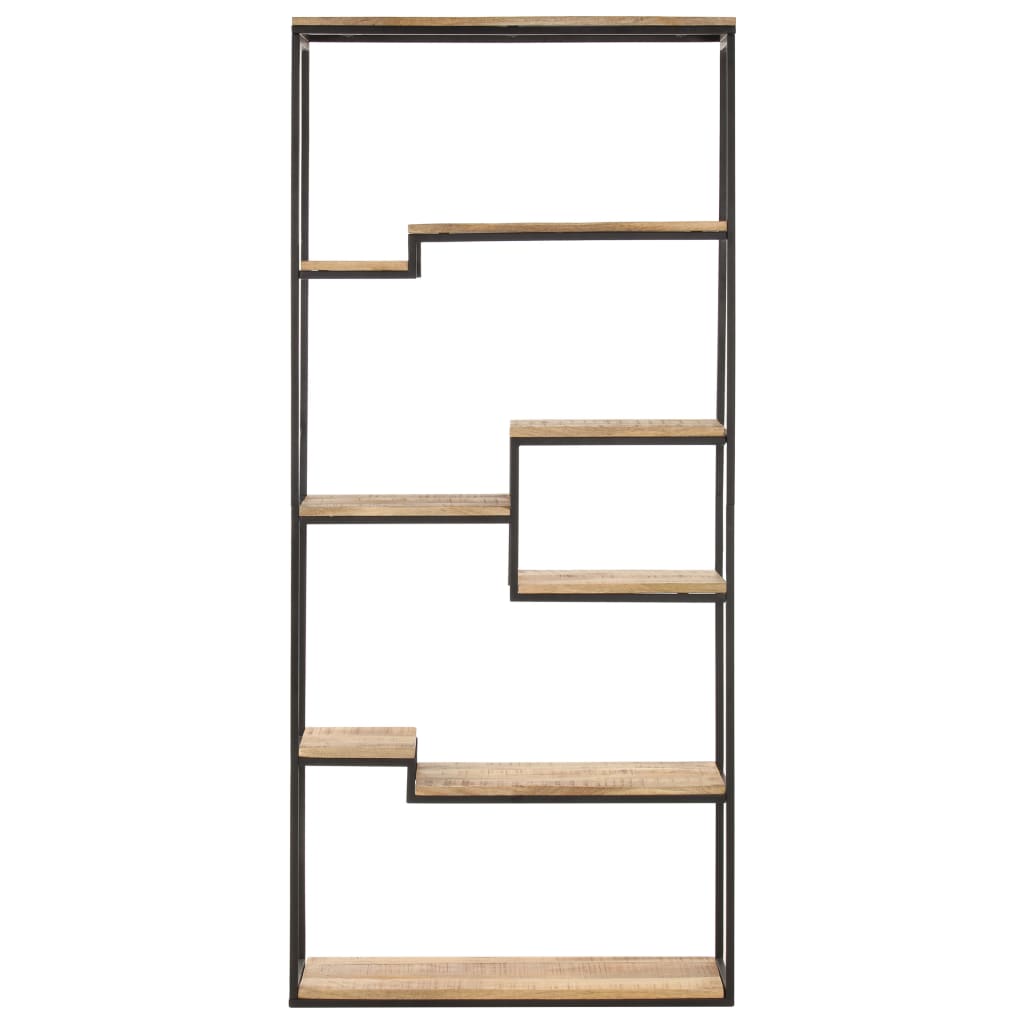Bücherregal 80x30x180 cm Raues Mangoholz