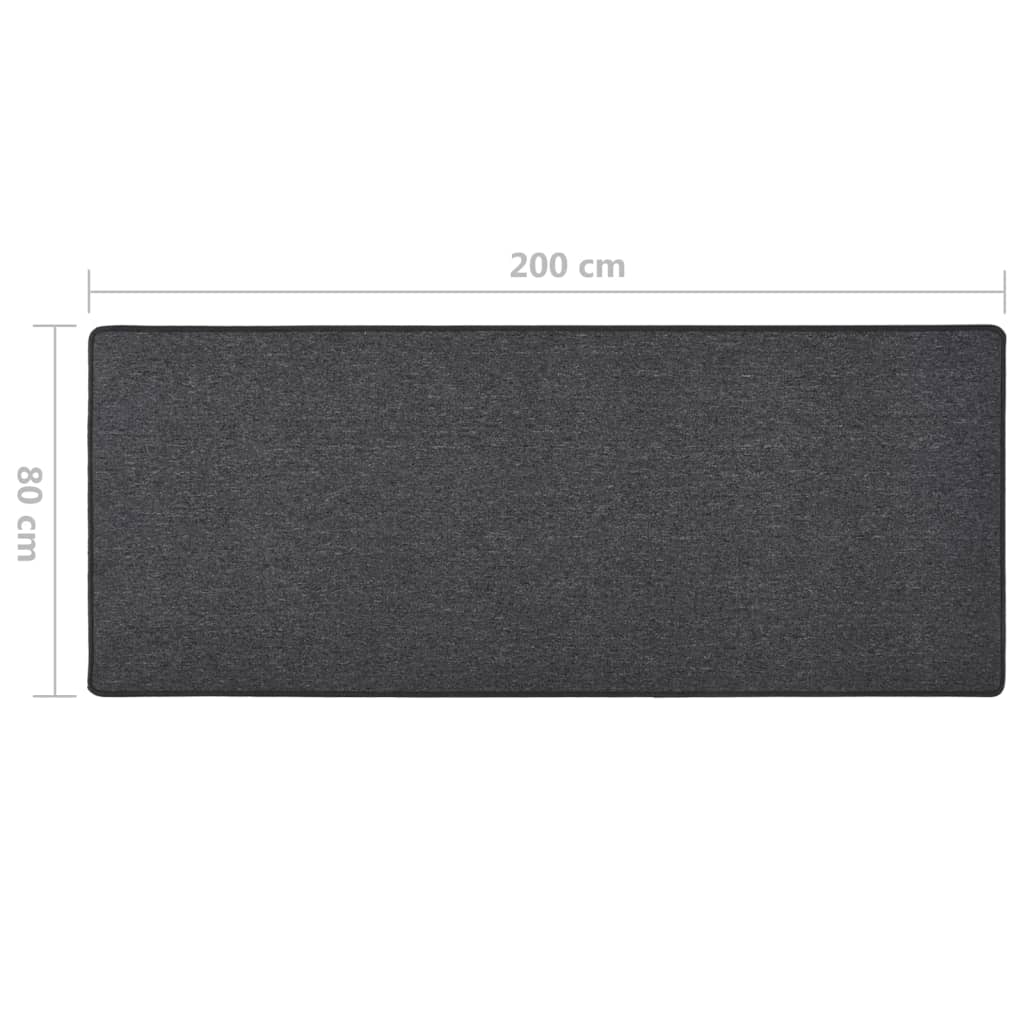 Teppichläufer Anthrazit 80 x 500 cm 100% Polypropylen