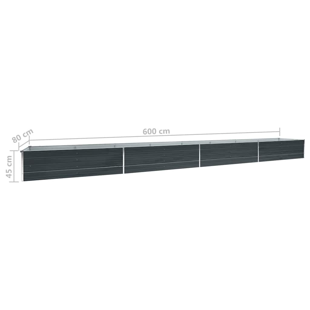 Hochbeet Anthrazit 160 x 80 x 77 cm Verzinkter Stahl