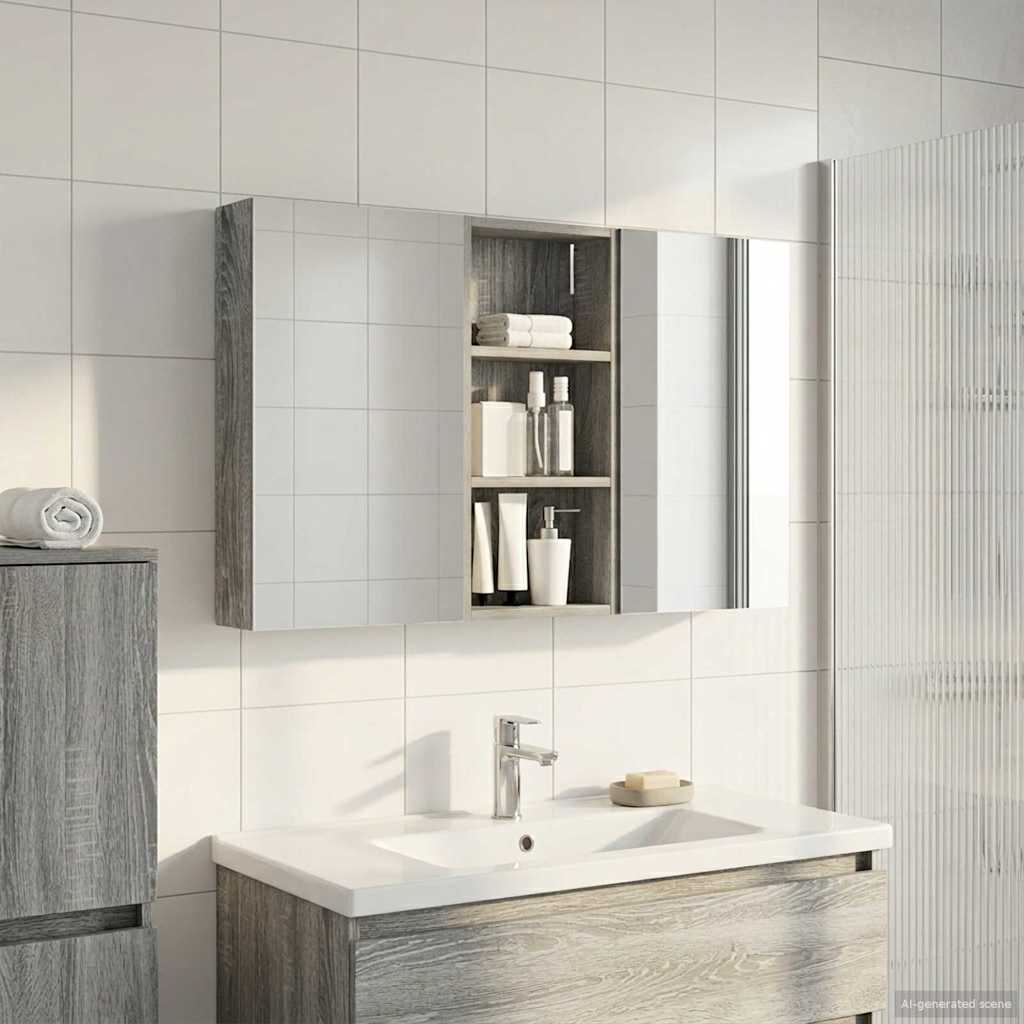 Badezimmerschrank-Set 3 pcs 80 x 10,5 x 50 cm Holzwerkstoff