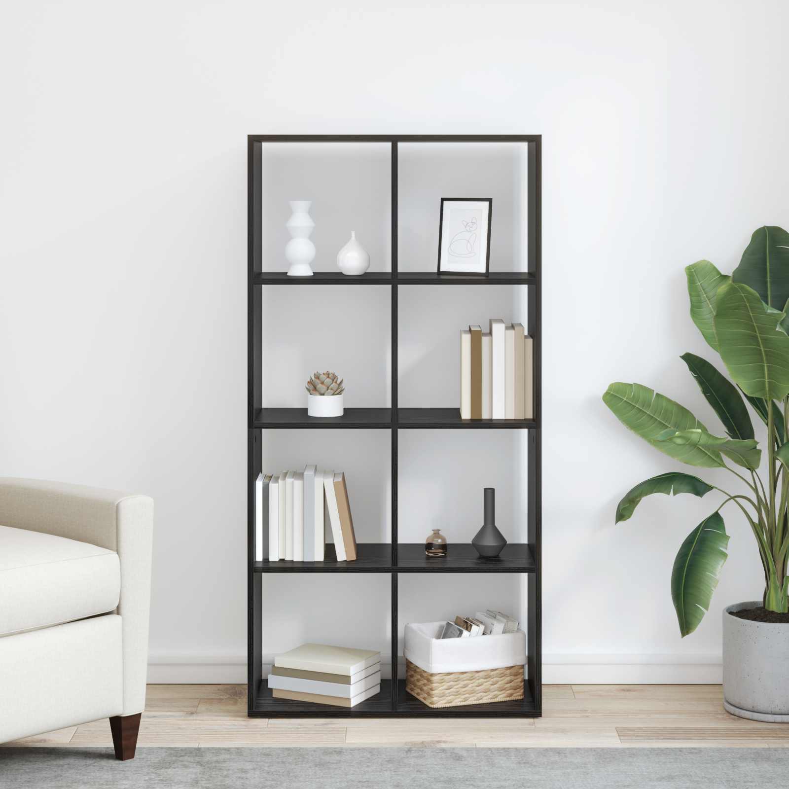 Bücherregal Weiß 137,5x29x137,5 cm Holzwerkstoff