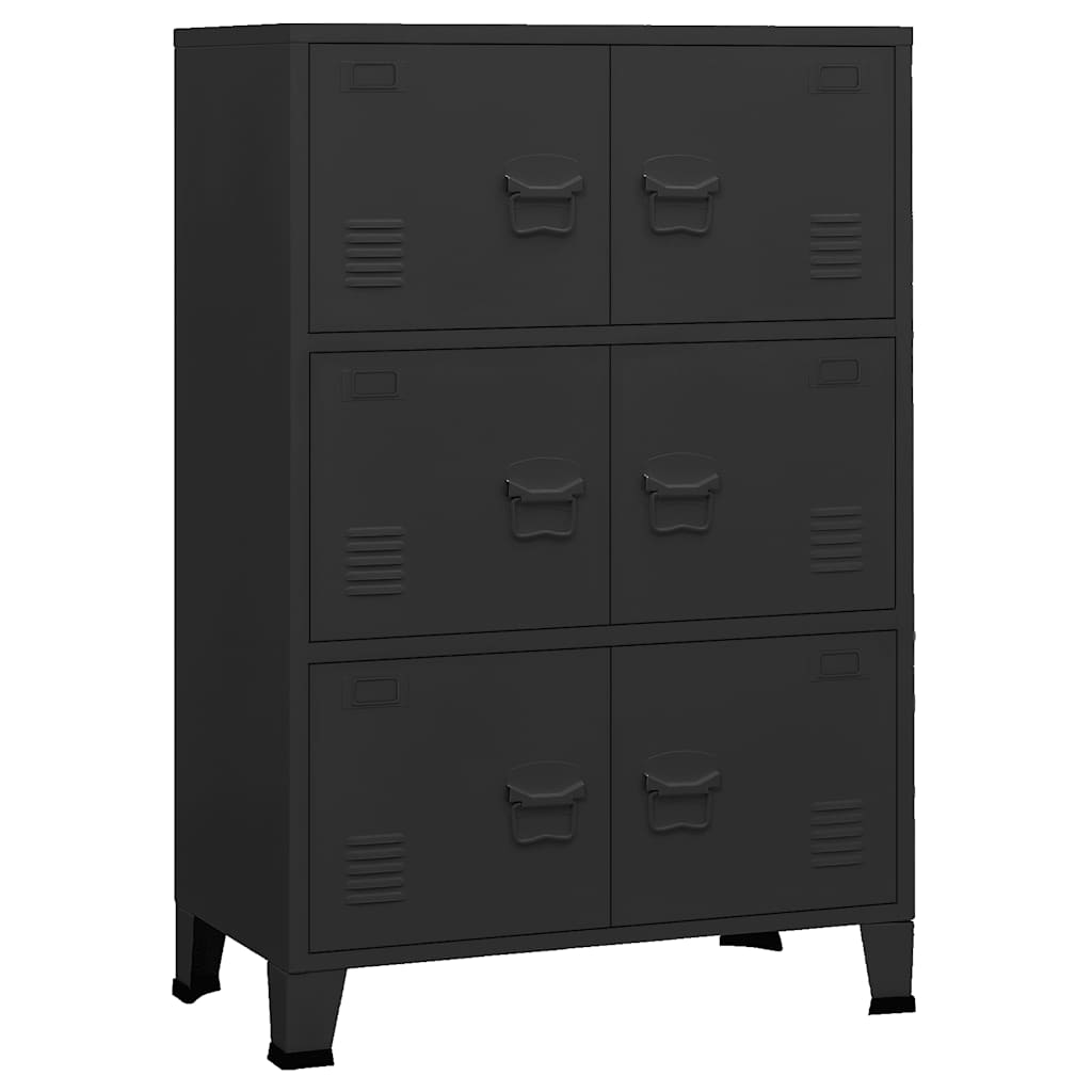 Lagerschrank Industrial Schwarz 75x40x80 cm Stahl