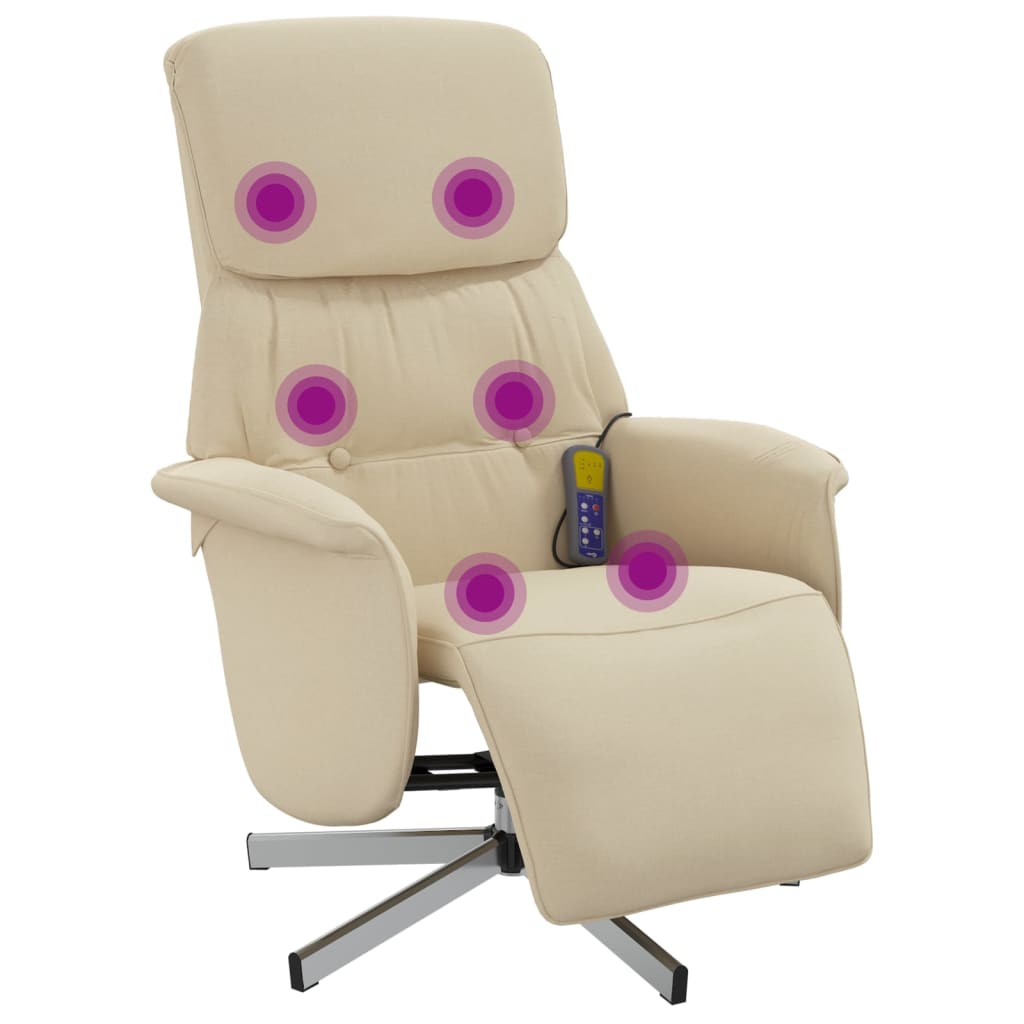 Massagesessel mit Fußteil Braun Stoff