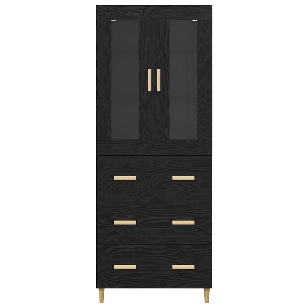 Highboard Altholz 69,5 x 34 x 180 cm Engineered Wood und Glas