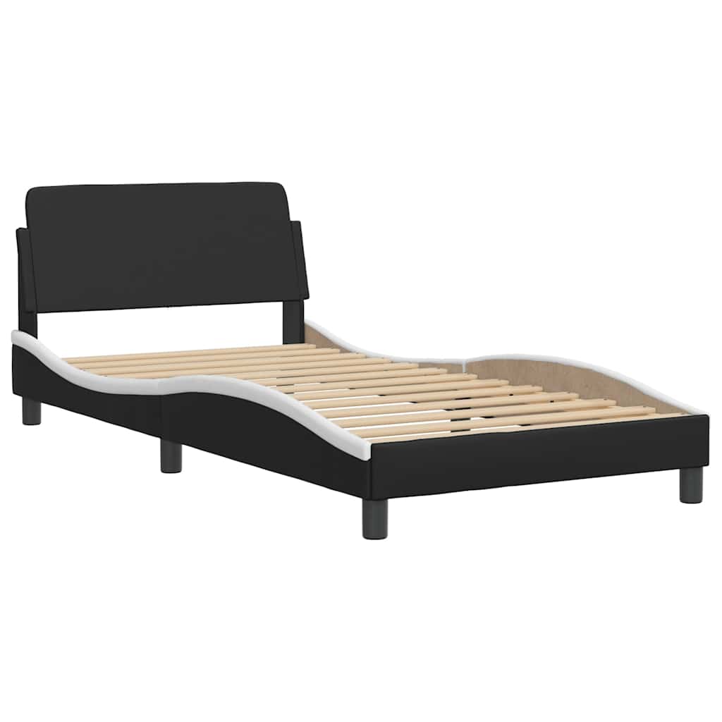 Bett mit Matratze "Dover" Schwarz 80x200 cm Kunstleder