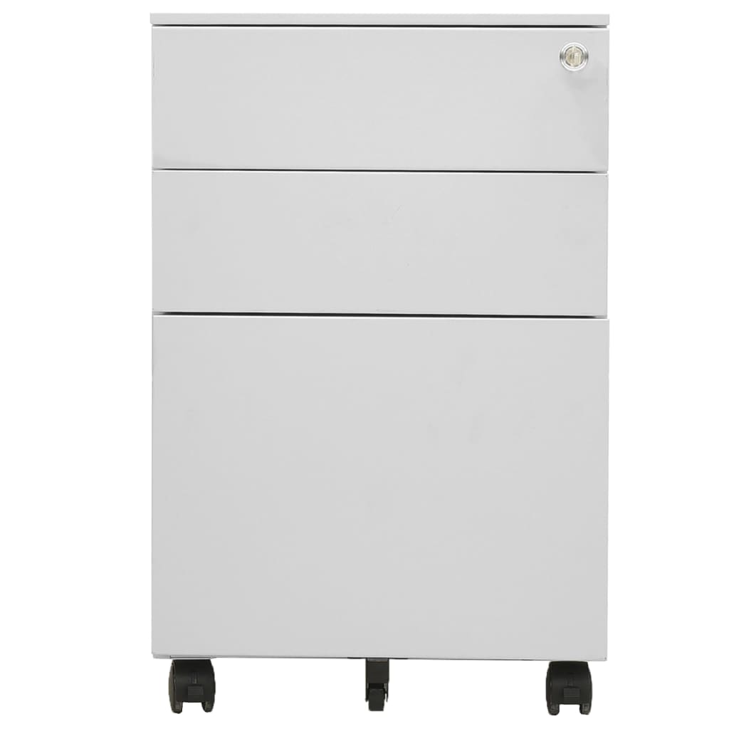 Aktenschrank mit Rollen Weiß 39x45x60 cm Stahl