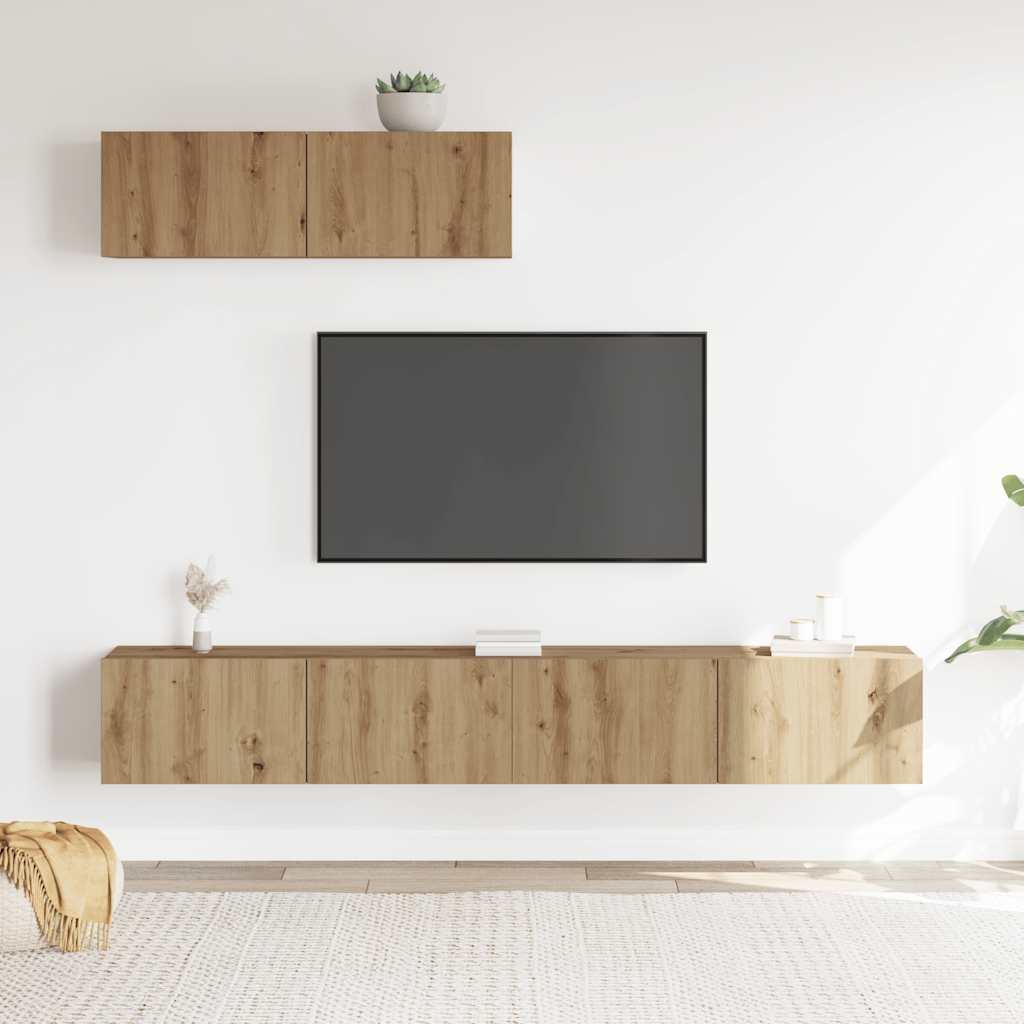 3-tlg. TV-Schrank-Set Weiß Holzwerkstoff