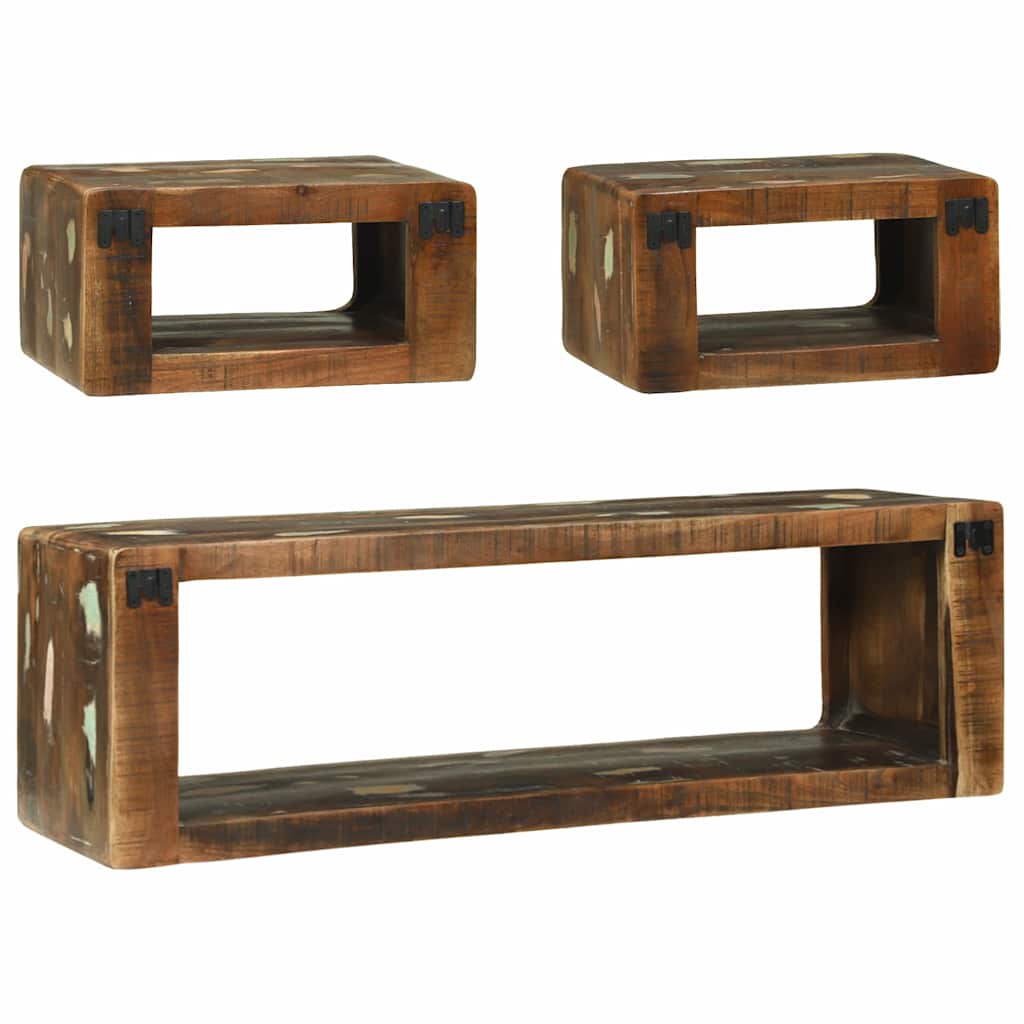 TV-Schrankset mit Regal 3 pcs Braun Massivholz Mango