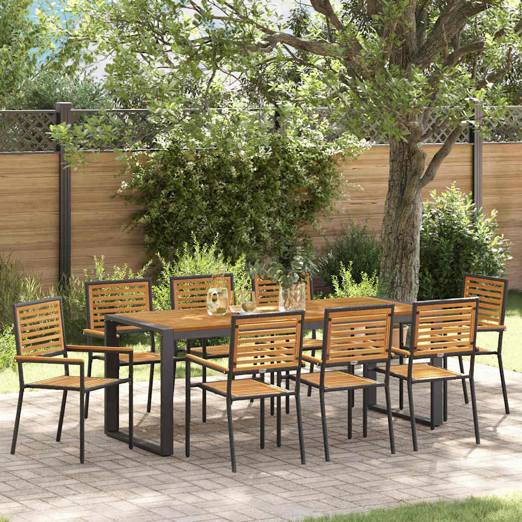 Garten Essgruppe 5 pcs Schwarz und Braun Poly-Rattan