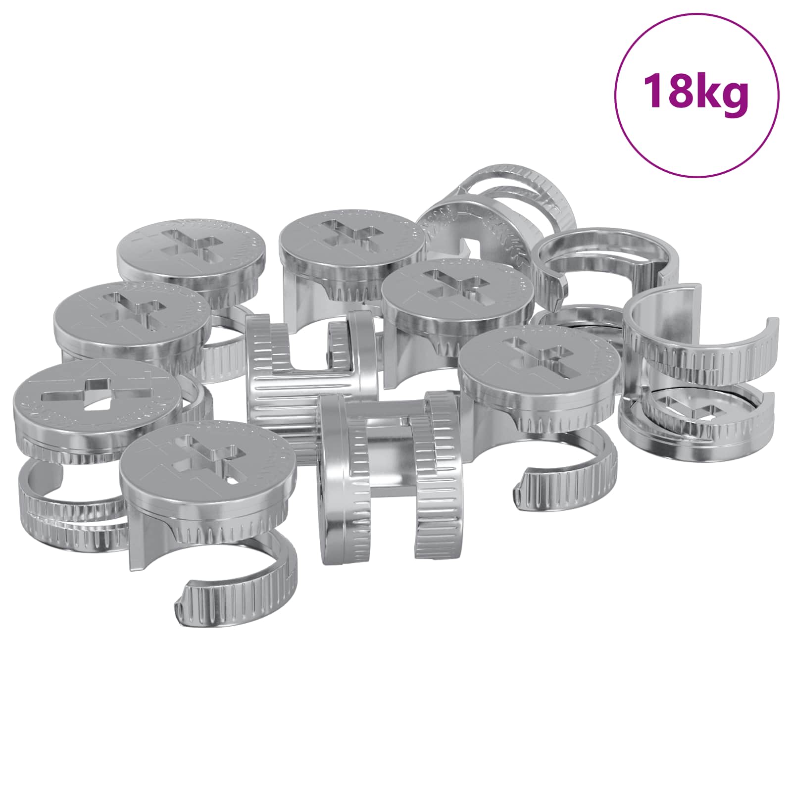 Zapfenschloss-Muttern 2 pcs Silber 12 x 10 mm Metall
