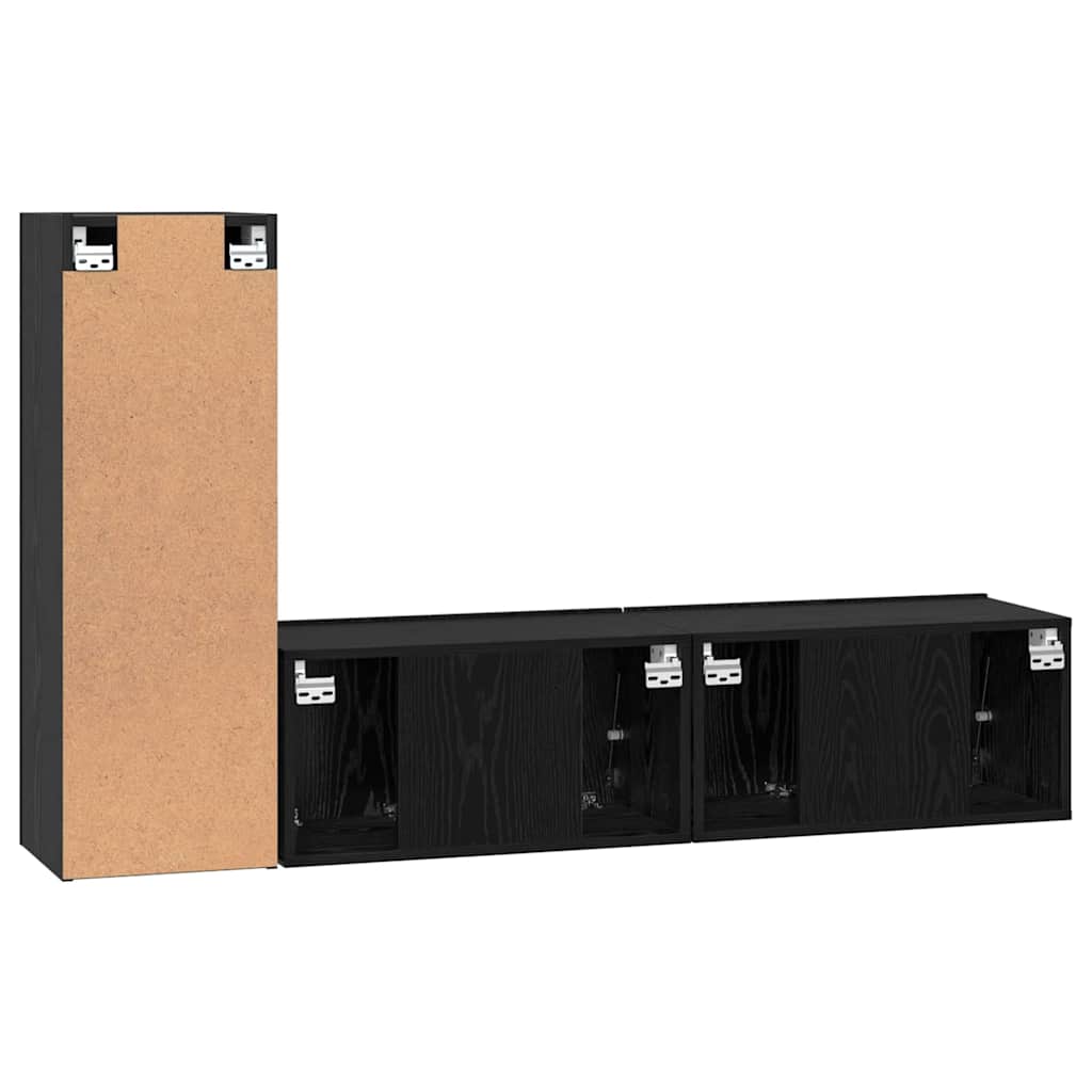 3-tlg. TV-Schrank-Set Weiß Holzwerkstoff