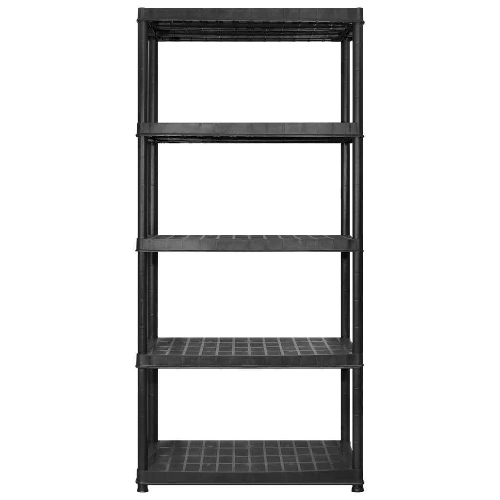 Lagerregal 4-Tier Schwarz 61x30,5x130 cm Kunststoff