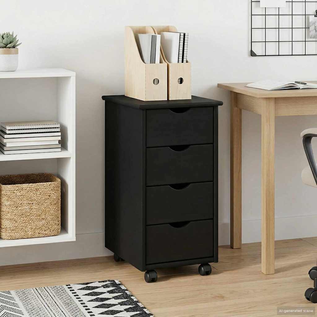 Rollschrank Honigbraun 34 x 39 x 65,5 cm Massivholz Kiefer