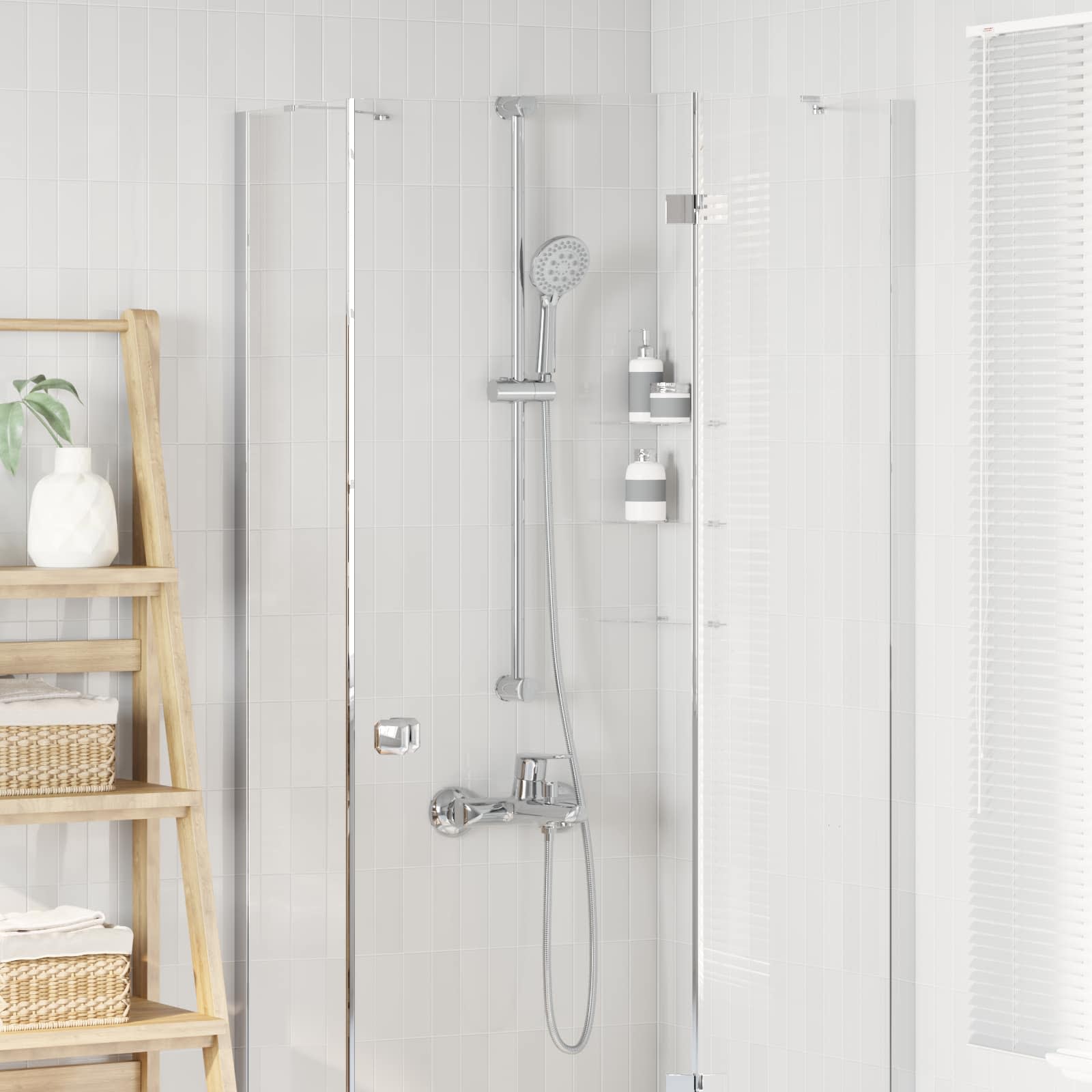 Duschsystem-Set Chrom 70 cm Edelstahl