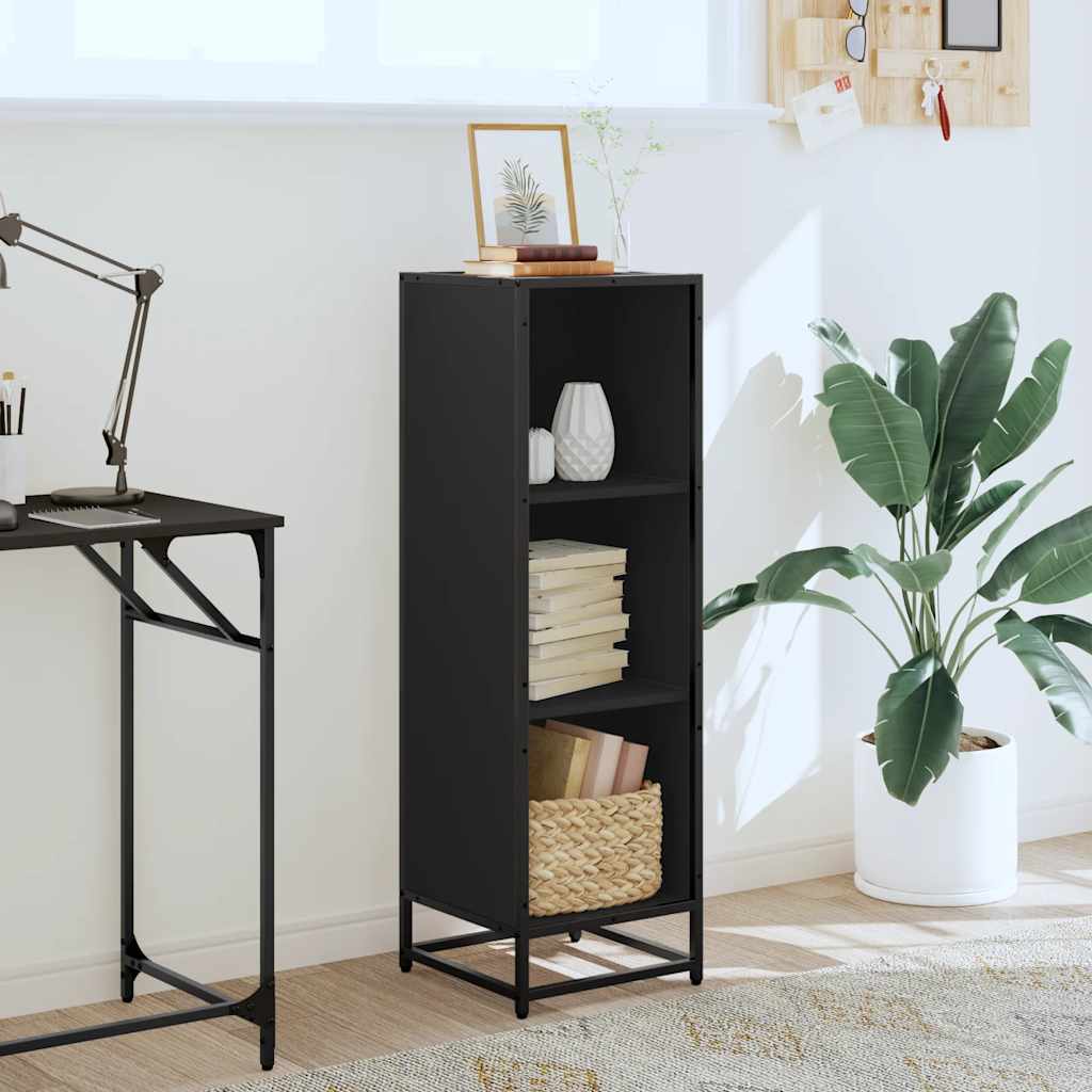 Bücherregal Schwarz 97,5x33x107,5 cm Holzwerkstoff und Metall