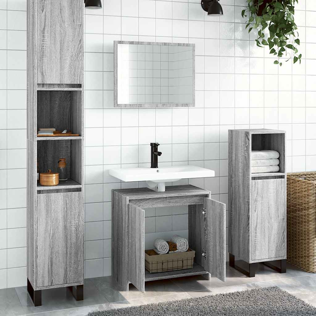 Badmöbel-Set Weiß Holzwerkstoff