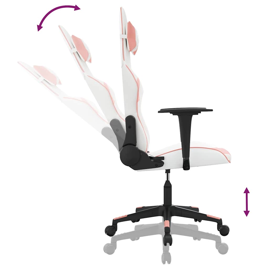 Gaming-Stuhl mit Massagefunktion Schwarz und Blau Kunstleder